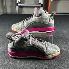 Jordan Dub Zero GS Wolf Grey Vivid Pink Laser Etched Kids Shoes 311057-004 5Y