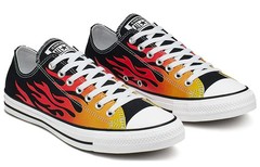 CONVERSE ALL STAR OX LOW FLAME UNISEX SNEAKERS YOUTH SHOES BLACK/RED SIZE 3 NEW