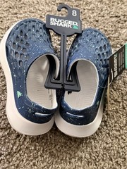 Rugged Shark Essential Kids Slip-On Breathable Lightweight Speckled Blue/White 8
