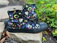 CONVERSE All Star Halloween High Top Sneakers (Youth Size 13) Monster Faces