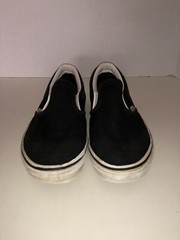 Worn Vans Checkerboard Classic Slip-On Skateboard Shoes 6.5 Rainbow Sidewall