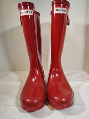 Hunter Original Kids Gloss Rain Boots Size 2B/3G Red Waterproof