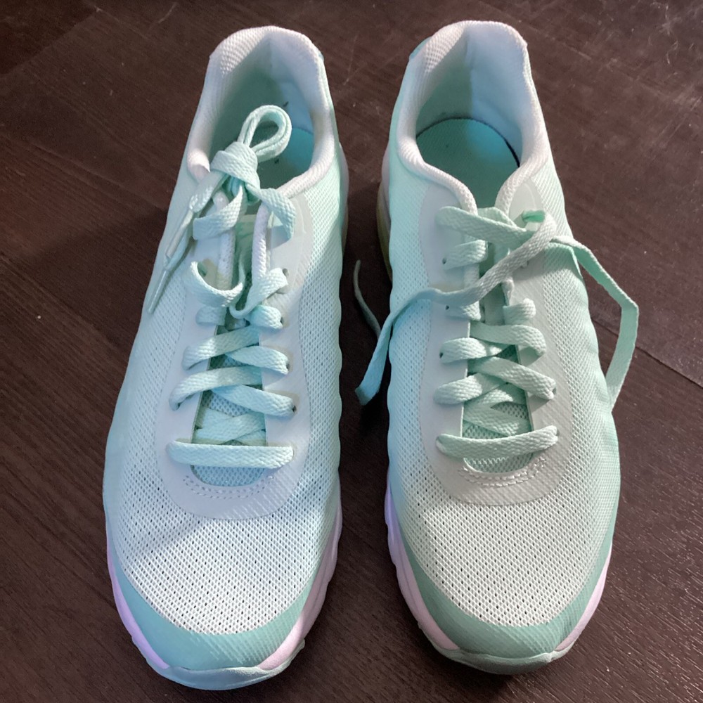 Nike Air Max Invigor Print GS Girls Aqua Green White Size 6Y Shoes