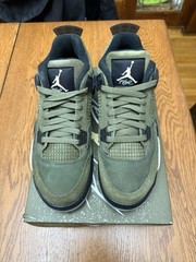 Air Jordan 4 Olive Craft Retro SE Sneaker Green, Size 6.5Y