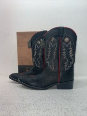 New Youth Black Dan Post Cowboy Boots. 13139 5.5 5 1/2 D. 2-129