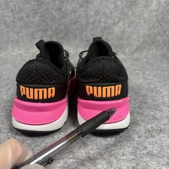Puma Pacer Future Sneakers 2.5C Black Pink Splatter Mesh Athletic Shoes