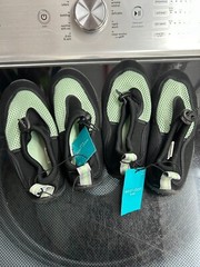 New 2-pack lot West Loop Kids Aqua Water Shoes Anti-Slip Green Beach S 13/1