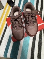 Nike Air Max 90 LTR PS Brown Pink White Leather Kids Athletic Shoes Size 11C