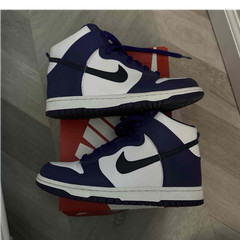 Nike Dunk High GS White Purple Black Leather High Top Sneaker 6.5Y DH9751-100