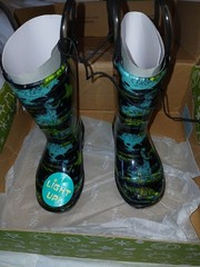 Western Chief Black/Blue Rain Mud Boots Toddler Size 5 Waterproof Splash