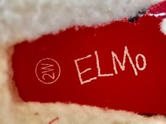 Sesame Street Elmo Sherpa Lined Red Buffalo Plaid Slippers Toddler Shoes Size 2W