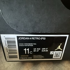 Jordan 4 Retro (PS) 11C Cacao Wow/Geode Teal/Choco FB2213-200