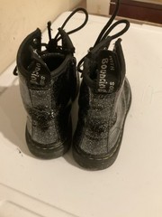 Doc Martens 1460 Junior black patent leather cosmic glitter boots size 2 Zip