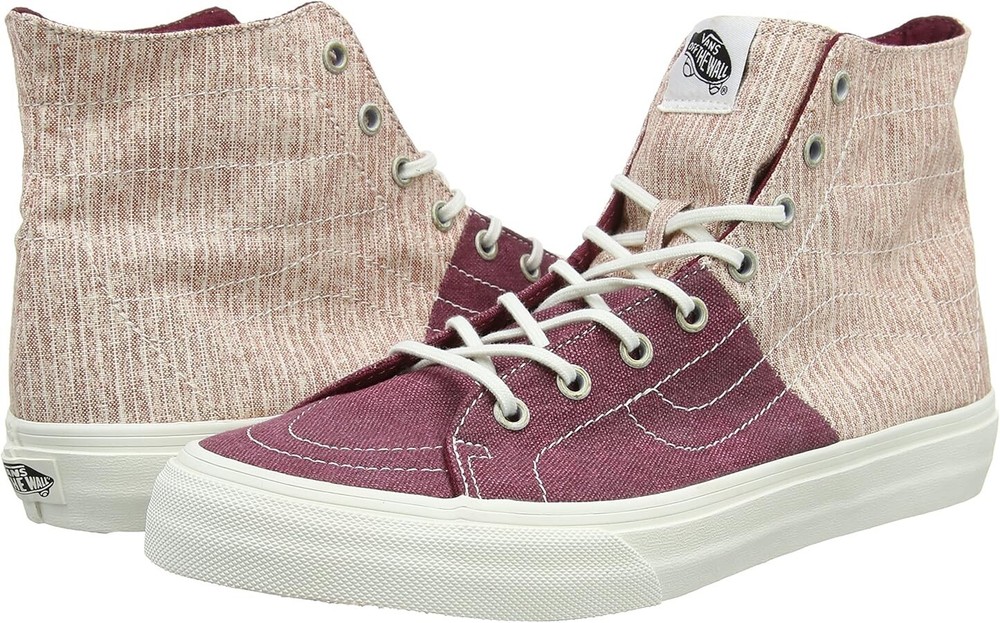 VANS Sk8 Hi Decon SPT (Stripes) Washed Tawny Port Burgundy White