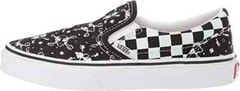 Vans Classic Slip-On (Glow Alien) Black/ True White Kids Skate Shoes Canvas