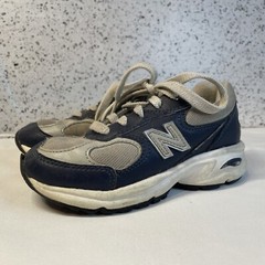 New Balance 498 Sneakers Shoes Kids Sz 11 Navy Gray Silver KJ498GRG Abzorb Sole