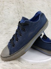 CONVERSE ALL STAR Navy Blue Gray Sneakers Junior Size 3.5