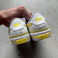Nike Court Legacy GS Opti Yellow White DA5380-119 4Y Womens 6 *STAINS*