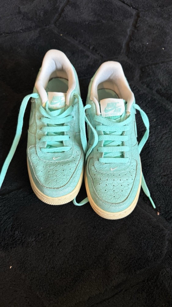 Nike Air Force 1 Low Aqua Croc Texture Youth 5Y Women’s 6.5 EU 37.5 Shoes