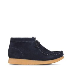 Clarks Kids Wallabee Boots Navy Suede 26133894