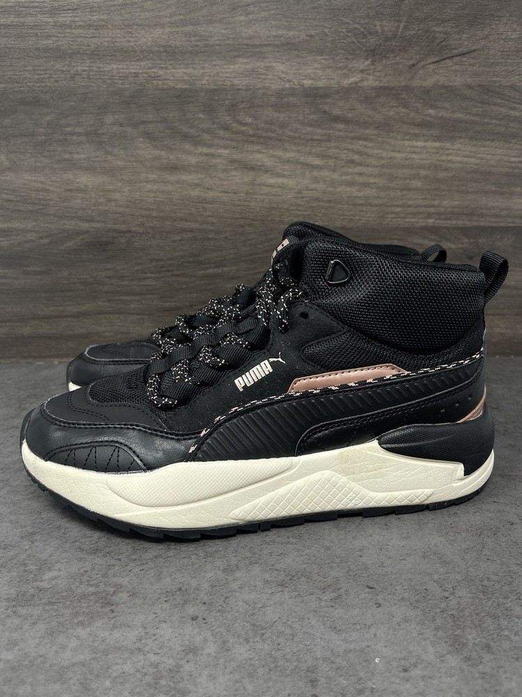Puma X Ray 2 Square Mid Shoes Kids Size 6 Black Sneakers 373020-07