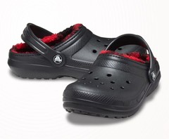 Crocs Classic Lined Red & Black Buffalo Check Youth Kids Junior Size J2 NEW