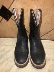 EUC Anderson Bean Black Leather Cowboy Western Boots Youth Sz 2 FREE SHIPPING