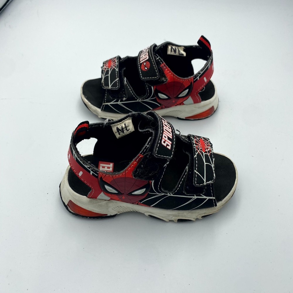 Marvel 321238 Kids US 7 Strappy Multicolor Spiderman Print Gore Strap Sandal