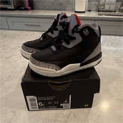 Jordan 3 Retro TD Mid-Top Sneaker Black/Gray/Red US 6C DM0968-010