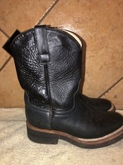 EUC Anderson Bean Black Leather Cowboy Western Boots Youth Sz 2 FREE SHIPPING