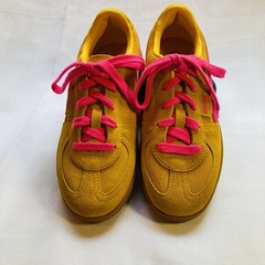 Puma Palermo Suede Sneakers Youth US 3 EU 34.5 Mustard Yellow Pink Gum Sole Exce