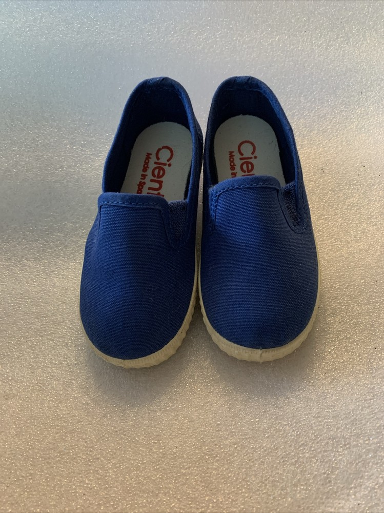 Cienta Toddlers Blue Canvas Slip On Shoes Little Kids Size 21/5.5 Made In Spain