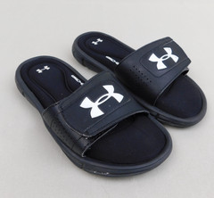 Under Armour Ignite V Slide Sandals Black Youth Size 2 Heatgear Footbed 4D Foam