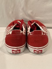 Vans Ward Old Skool Checkerboard Suede Sneakers Youth 5.5 Red Low Top Lace Up