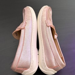 Marc Joseph Kids Metallic Pink Leather Slip On Penny Loafers Size 2 Preppy Shoes