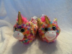 Toddler girls size medium multicolor swiggles unicorn slippers