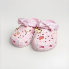 Crocs x LoveShackFancy Clogs Kids Size J6 -Girls Pink Classic Clogs With Charms