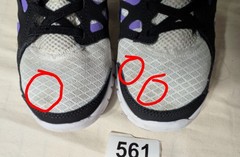 Nike Free Run 2 White Black Purple Unisex Kids 1Y Athletic Sneaker DA2689-101