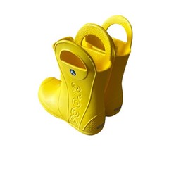 Crocs Unisex-Child Handle It Rain Boots Pull On Yellow Kids Size J2