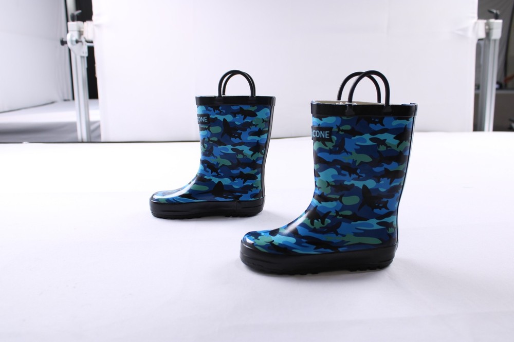 Lone Cone Unisex Kids Rain Boots AC2 Blue Shark Camo US: 11 EU: 28 UK: 10