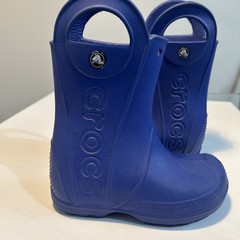 Crocs Handle It Classic Blue Rubber Rain Boots 12803 Youth Size 11