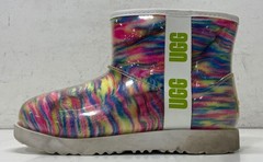 UGG Classic Clear Mini Rainbow Stripes Waterproof Boots Kids Size 4