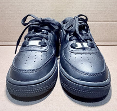 Nike Air Force 1 Low Top Leather Sneaker Black Unisex Kids 2Y FV5951-001