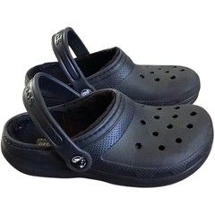 CROCS DUAL COMFORT CLASSIC BLACK WINTER LINED CLOGS KIDS YOUTH SIZE J2 #203506