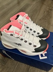 Reebok Question Mid Blue Toe White Pink GS 5.5 Womens US 7 New In Box V51956