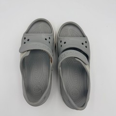 Crocs Crocband II Kids Grey Sporty Hook and Loop Sandals J3 14854