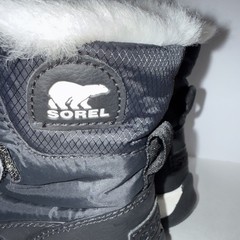 Sorel Kids Whitney II Strap WP black Boots S10 Hook & Loop Straps Snow Fur Lined