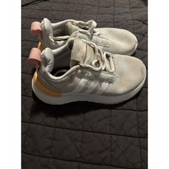 Adidas Cloudfoam Pure 2.0 Kids Grey White Peach Sneakers GW4732 Size 12K