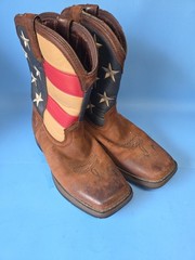 Durango Union Flag, Western Boot, Brown Size 6M