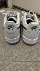 Nike Air Force 1 Low Big Kid Size 7. White/gray/dark Green Excellent Condition